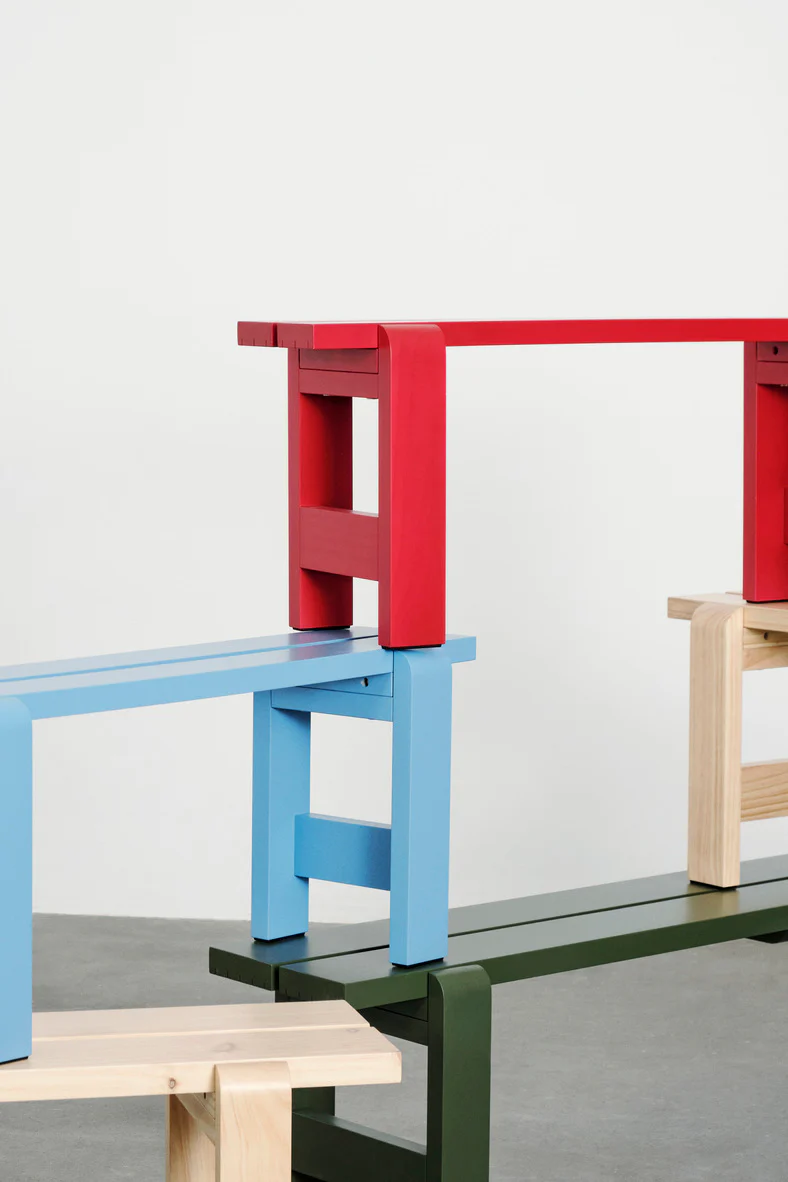Weekday Bench - Azure Blue, Pine - des. Hannes & Fritz for HAY - Image 4