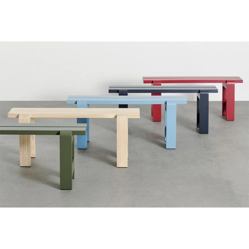 Weekday Bench - W111 x D23 x H45 - Olive Water-based Lacquered Pinewood, by HAY - Image 4