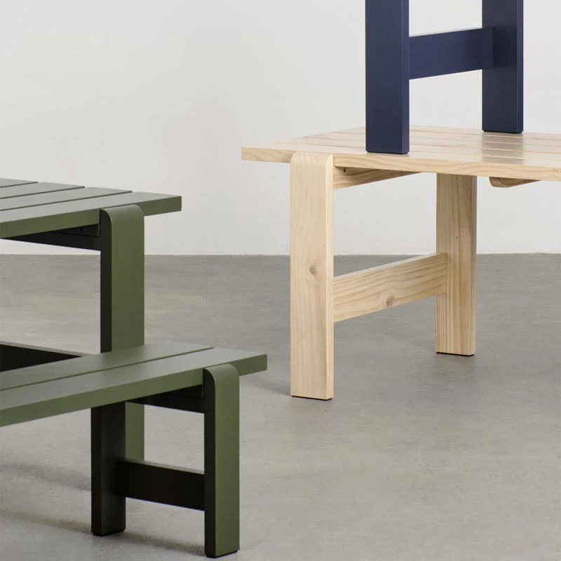 Weekday Bench - W111 x D23 x H45 - Olive Water-based Lacquered Pinewood, by HAY - Image 5