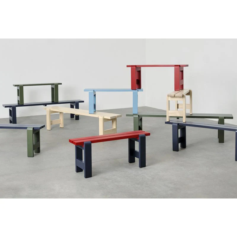 Weekday Bench - W111 x D23 x H45 - Olive Water-based Lacquered Pinewood, by HAY - Image 6