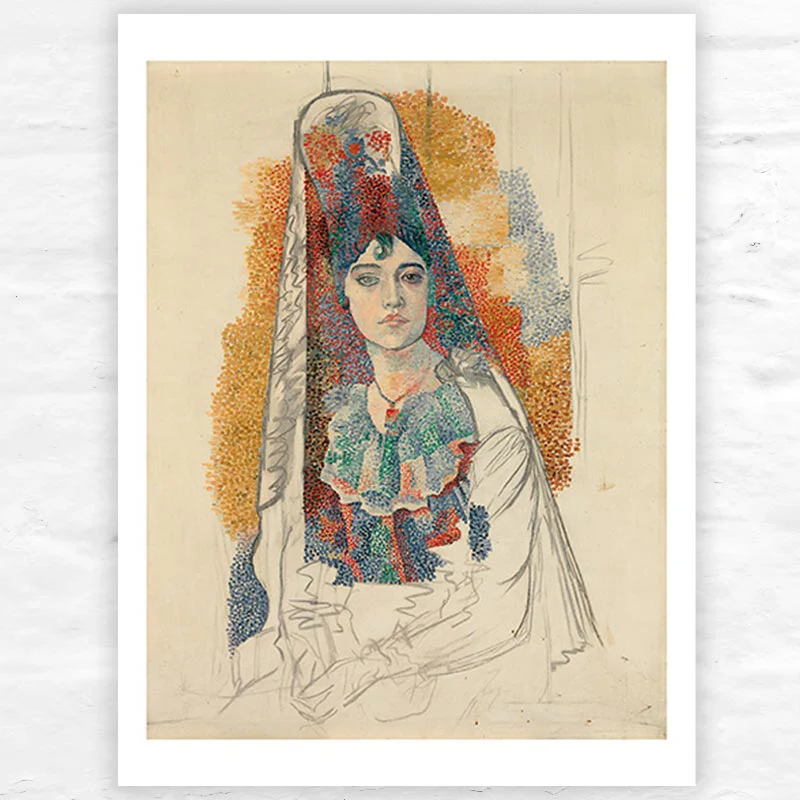 Woman with Mantilla (Fatma) 1917 print by Pablo Picasso - limited edition of 1000 copies