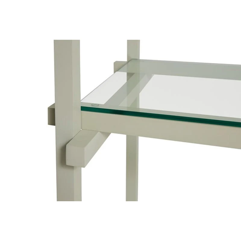 Woody Shelving Smokey Grey Beech Frame 2.0 - Column, Low - Clear Glass Shelves - Image 3