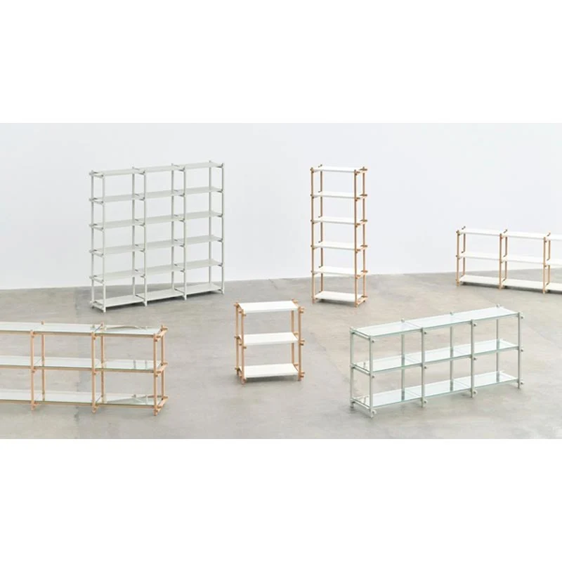 Woody Shelving Soaped Oak Frame 2.0 - Column, High - Almond White Steel Shelves, by HAY - Image 7